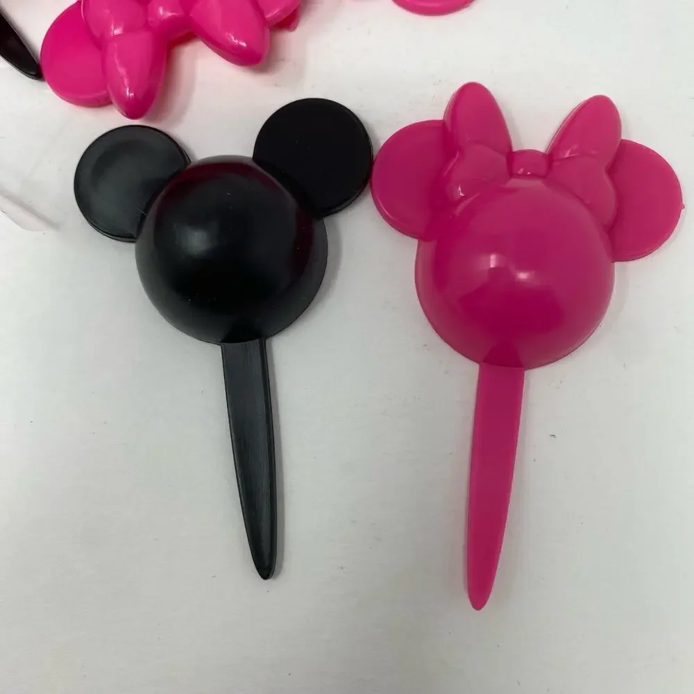 Mickey and Minnie Mouse cupcake topper picks Pink Black 3 dozen birthday party